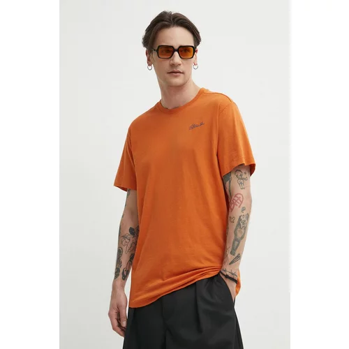G-star Raw Pamučna majica za muškarce, boja: narančasta, s tiskom