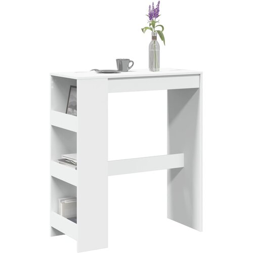 vidaXL Barska miza s policami bela 90x40x103,5 cm inženirski les Cene