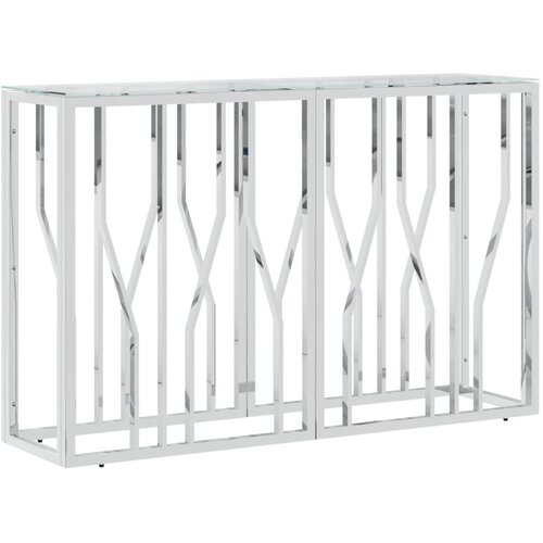 Maison Chic konzolna miza - miza ob steni 110x30x70 cm nerjaveče jeklo in steklo, (21785782) Slike