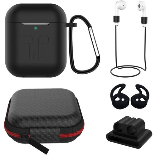 INF Za&scaron;čitni komplet 6-delni za Airpods s silikonskim ovitkom in dodatki Black, (5000074607) Cene