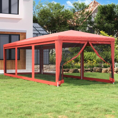 vidaXL Šator za zabave s 8 mrežastih bočnih zidova crveni 3 x 9 m HDPE Cijene