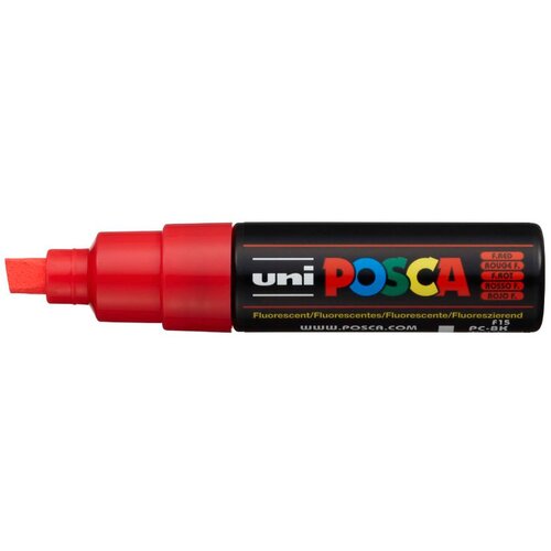 POSCA Uni flomaster; konica 8 mm prirezana; fluo rdeč, (22005603) Cene