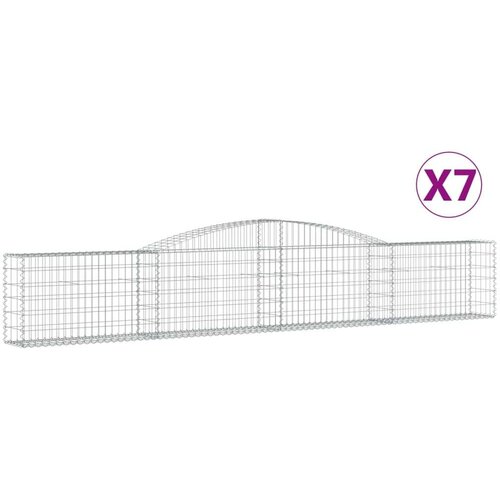  Lučne gabionske ko&amp;scaron;are 7 kom 400x30x60/80 cm pocinčano željezo Slike