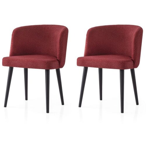 Hanah home Soft - 4109 V2 Black Red Chair Set (2 Pieces) Cene
