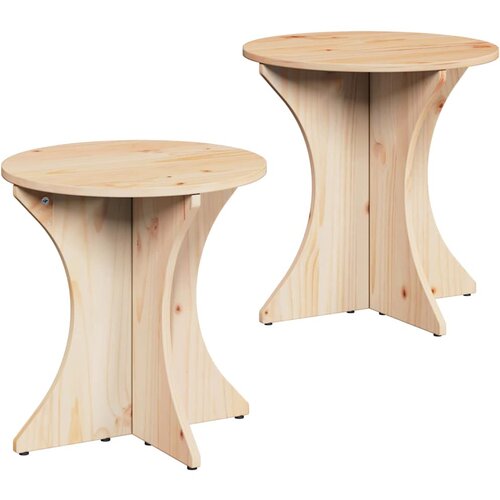 VidaXL Klubska miza 2 pcs Naravna 46 x 46 x 47 cm Trdna borovina, (5000073427) Slike
