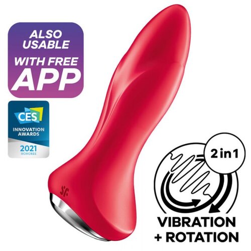 Satisfyer Vibracijski analni čep Rotator 1+ rdeč Slike