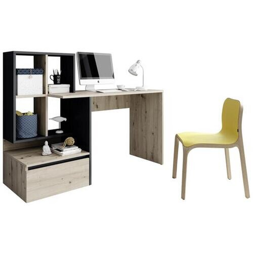 CARRYHOME pisalna miza leseni material antracit, barve hrasta Slike