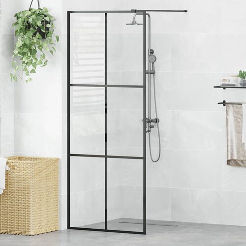 Pregrada za tu&scaron;iranje s prozirnim staklom ESG 80 x 195 cm crna Cijene