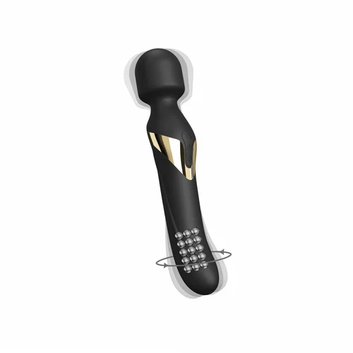 AsRock Dual Orgasms Gold - punjivi vibrator za masažu 2u1 (crni)