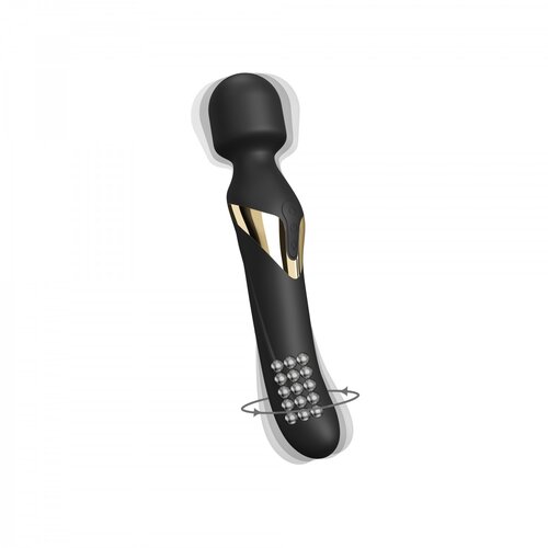 AsRock Dual Orgasms Gold - punjivi vibrator za masažu 2u1 (crni) Slike
