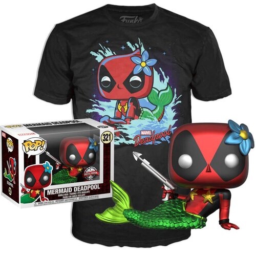 Funko Set figure POP & Tee Marvel Deadpool Mermaid Exclusive size XL Cene