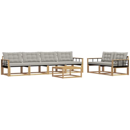  Set vanjskih sofa 7 kom. Bijela i svjetlosiva Slike