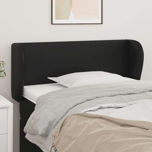  Uzglavlje s u&amp;scaron;ima crno 93x23x78/88 cm od umjetne kože Slike