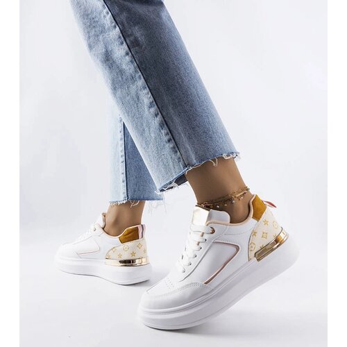 Gemre White sneakers with beige inserts Margarita Cene