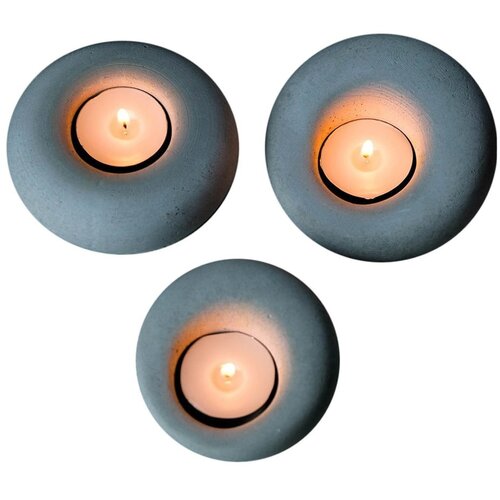 Mioli Decor Betonski svečniki v kompletu 3 ks Donut &amp;ndash; Mioli Decor Slike