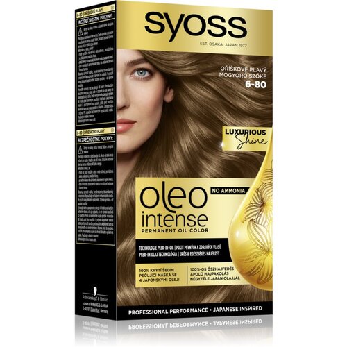 Syoss Oleo Intense Permanent Oil Color trajna oljna barva za lase brez amonijaka 50 ml odtenek 6-80 Hazelnut Blond Cene