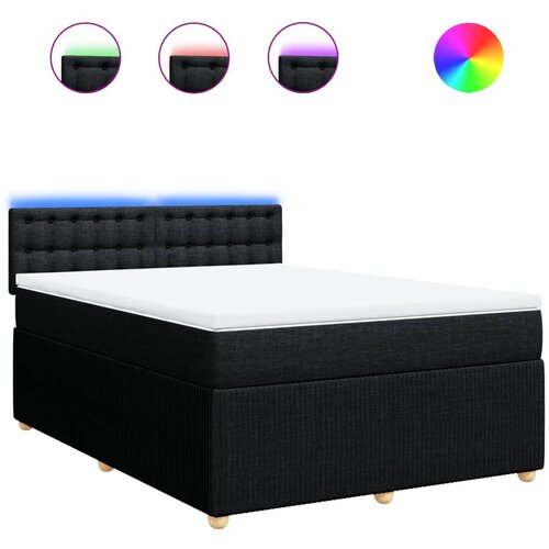 Maison Chic Box spring postelja - Vzmetna postelja z vzmetnico črna 160x200 cm blago SL17629, (21883427) Cene