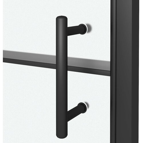  Vrata za tu&amp;scaron;-kabinu 81x195 cm napola mutno kaljeno staklo crna Slike