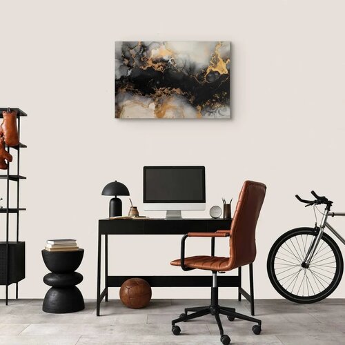  Slika - Golden explosions &amp;ndash; abstract pattern inspired by marble 30x20 Na talijanskom platnu Slike