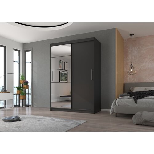 ADRK Klizni ormar s ogledalom ESTI 150 cm - ANTRACIT Slike