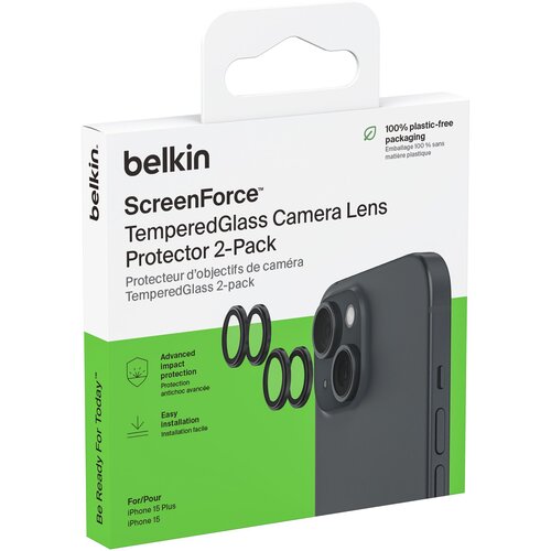 Belkin Komplet 2 za&scaron;čit kamer za iPhone 15 / 15 Plus proti praskam kaljeno steklo, (5000308927) Cene
