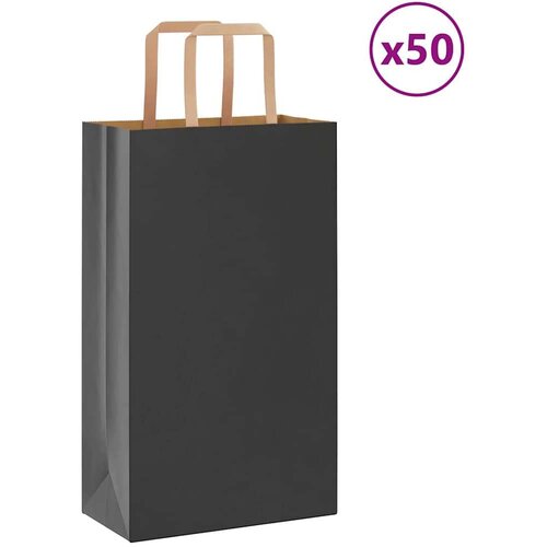  Papirnate vrećice 50 kom s ručkama crne 21x11x36 cm Cijene