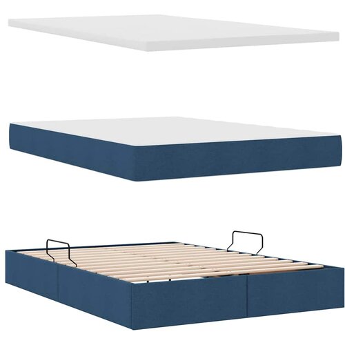  Krevet s prostorom za pohranu s LED-om Plava 140 x 200 cm Slike