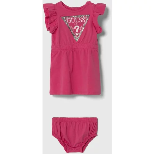 Guess Haljina za bebe boja: ružičasta, mini, širi se prema dolje
