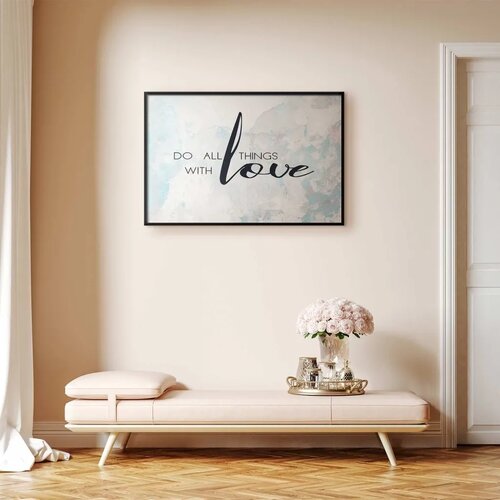  Plakat - Do All Things with Love 42x29.7 Crni okvir Cijene