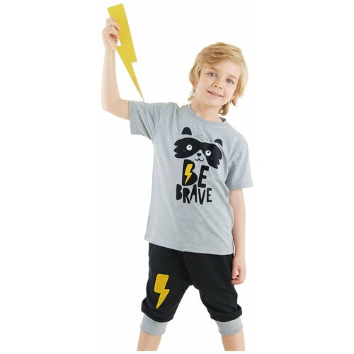 Denokids Raccoon Boy T-shirt Capri Shorts Set Slike