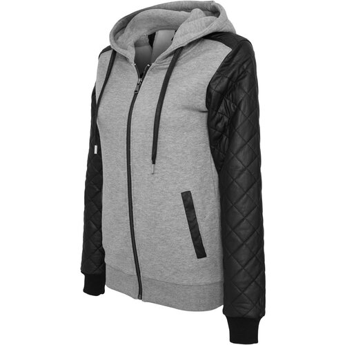 UC Ladies Ladies Diamond Synthetic Leather Sleeve Zip Hoody gry/blk Cijene