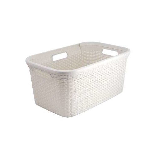 Curver Košara za perilo Keter Deco Ratan (45 l, 59 x 38 x 27 cm, bela) Cene