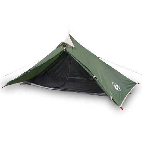 VidaXL &amp;Scaron;ator za kampiranje za 1 osobu zeleni 255x153x130 cm taft 185T Slike