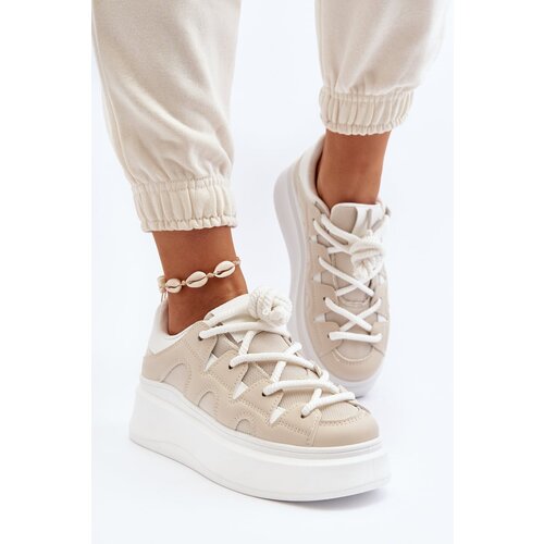 Kesi Women&amp;#039;s sneakers with thick lacing beige Vinali Slike