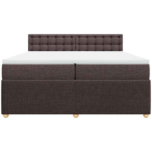  Krevet s oprugama i madracem tamnosmeđi 200x200 cm od tkanine Slike