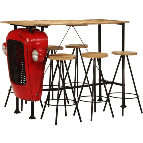  The Living Store Barska garnitura 7 kosov trden mangov les - Barska Garnitura, (21460282) Slike