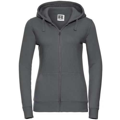 RUSSELL Dark grey women's hoodie with Authentic zipper