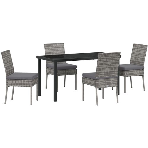 VidaXL 5-delni vrtni jedilni set siva poli ratan, (22086999) Slike