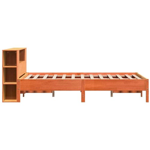 VidaXL Krevet s regalom za knjige bez madraca 135 x 190 cm od borovine Slike