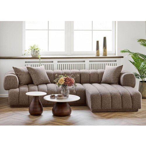 House Nordic Okrogla stranska mizica z marmorno mizno plo&amp;scaron;čo &amp;oslash; 40 cm Heide &amp;ndash; Slike