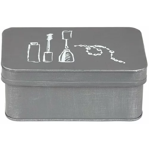 LABEL51 Siva kovinska škatla za kozmetiko