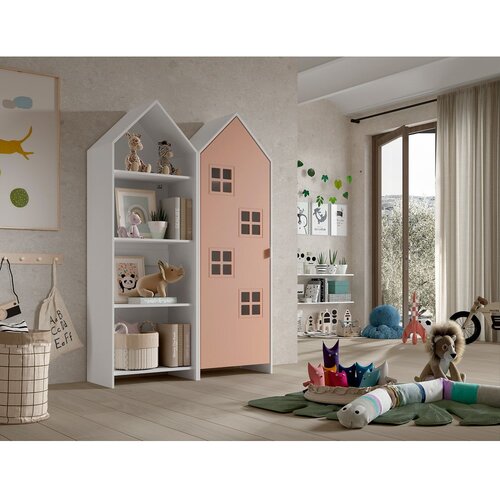 Vipack Bela/rožnata odprta otro&amp;scaron;ka garderobna omara 115x171,5 cm CASAMI BRUGES &amp;ndash; Slike
