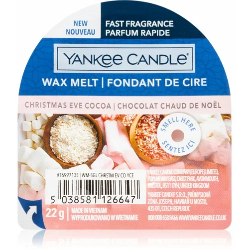 Yankee Candle Christmas Eve Cocoa vosek za aroma lučko 22 g