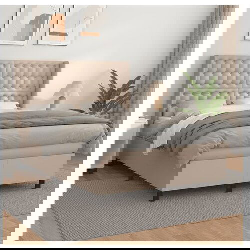 VidaXL Krevet s oprugama i madrac cappuccino 140x190cm od umjetne kože Slike