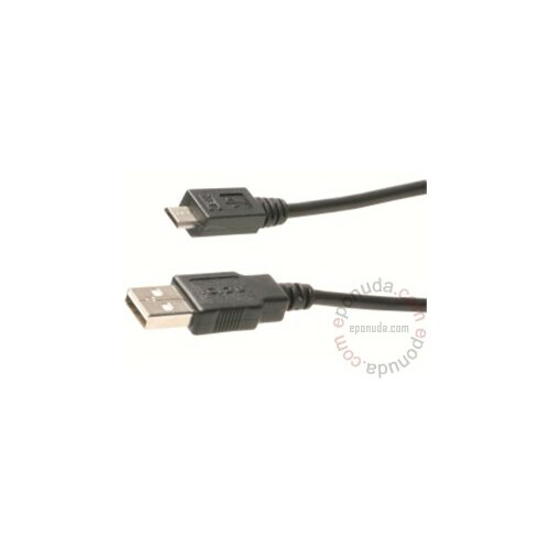 Fast Asia USB A - USB Micro-B M/M 1m Black kabal Slike