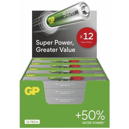 Gp alkalne baterije SUPER AAA (LR03) 12 PP MB