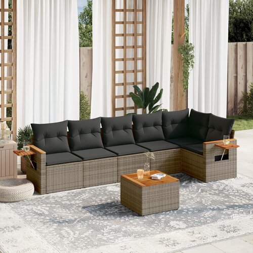 vidaXL 7-dijelni set vrtnih sofa sivi od poliratana Cijene