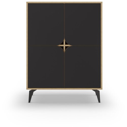 Marckeric Crni/u prirodnoj boji ormarić u dekoru hrasta 90x120 cm Nola – Cijene