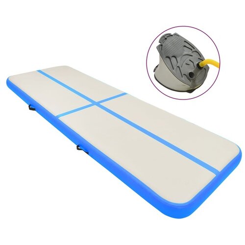  Napihljiva gimnastična podloga s tlačilko 300x100x15 cm modra Slike