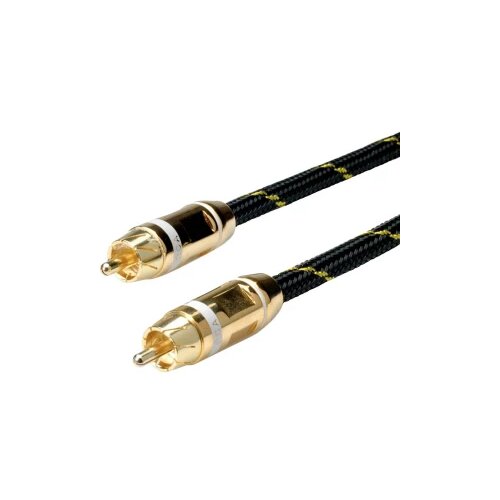 Roline Cinch video priključni kabel [1x mu&amp;scaron;ki cinch konektor - 1x mu&amp;scaron;ki cinch konektor] 5.00 m crna/zlatna Slike